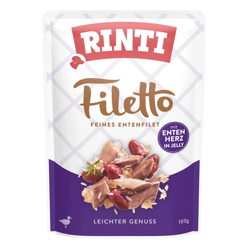 RINTI Filetto Kaczka z Kaczymi Sercami Karma Mokra dla Psa 100g
